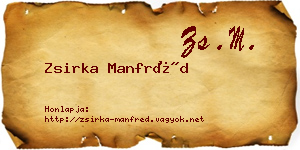Zsirka Manfréd névjegykártya